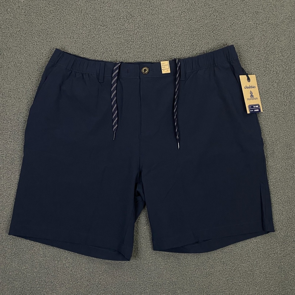 Chubbies 8" Everywear Short Mens 2XL Navy Elastic Waist Athletic No Liner NWT‎